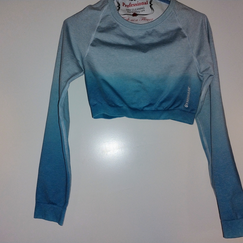 Ombre Blue Crop Top